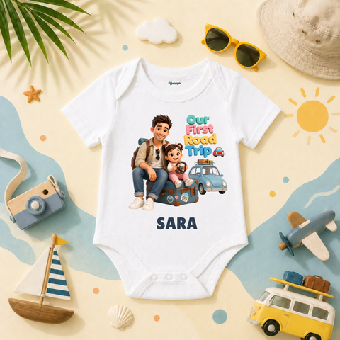 Our First Road Trip Baby Girl For Cute Little Travelers With Loving Dad