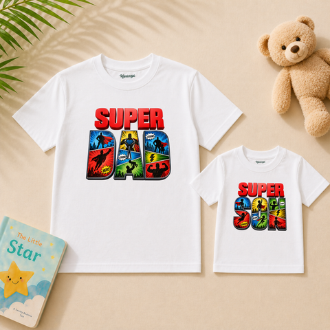 Father’s Day Super Dad & Son Matching T-Shirts