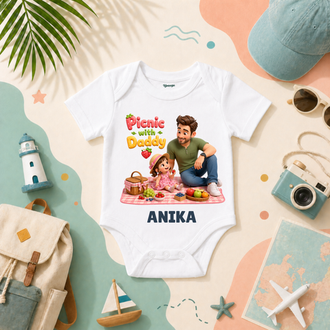 Picnic With Daddy Cute Baby Girl For Sweet Family Outdoor Moments