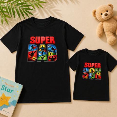 Father’s Day Super Dad & Son Matching T-Shirts