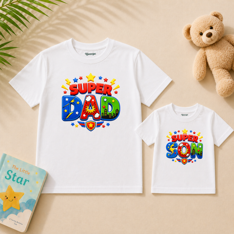 Father’s Day Super Dad & Son Matching T-Shirts