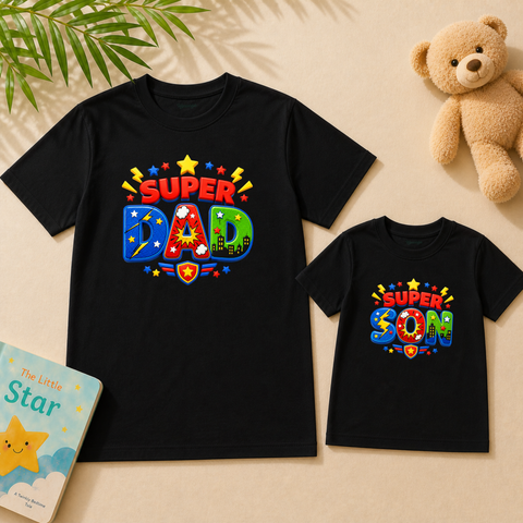 Father’s Day Super Dad & Son Matching T-Shirts