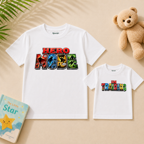 Father’s Day Hero Mode Dad & Kid Matching T-Shirts