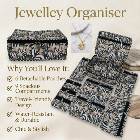 SAVANNA SAFARI BLOOM PRINT JEWELRY ORGANIZER