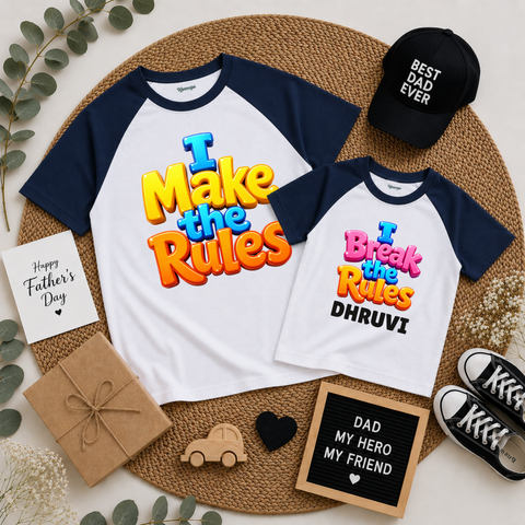 Father’s Day Rules Maker Breaker Matching Raglan T-Shirts
