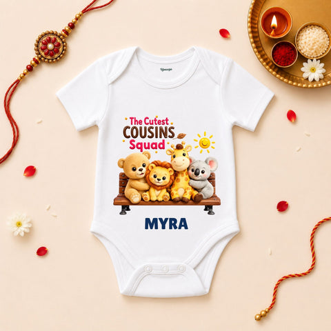 Cutest Cousins Squad Personalized Rakshabandhan Baby T-Shirt
