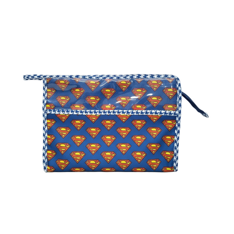 SUPER HERO PRINT TRIOZIP TOILETRY BAG
