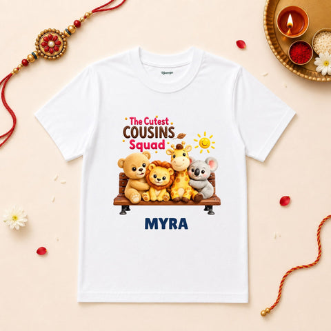 Cutest Cousins Squad Personalized Rakshabandhan Baby T-Shirt