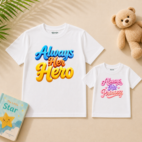 Father’s Day Always Her Hero Dad & Daughter Matching T-Shirts