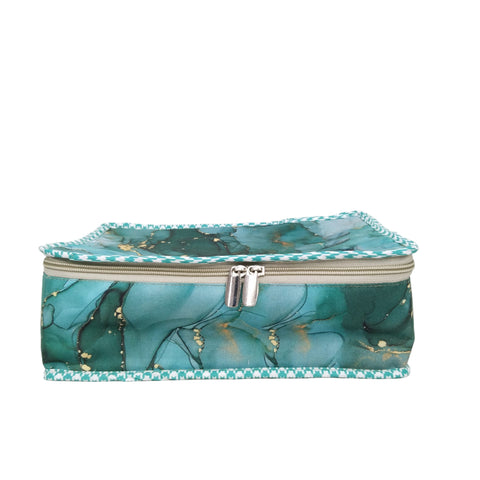 EMERALD GOLD MARBLE PRINT JEWELRY ORGANIZER