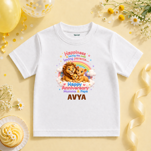 Lion Family Anniversary Custom Name T Shirt