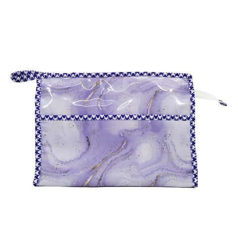 MOONLIT LAVENDER PRINT TRIOZIP TOILETRY BAG
