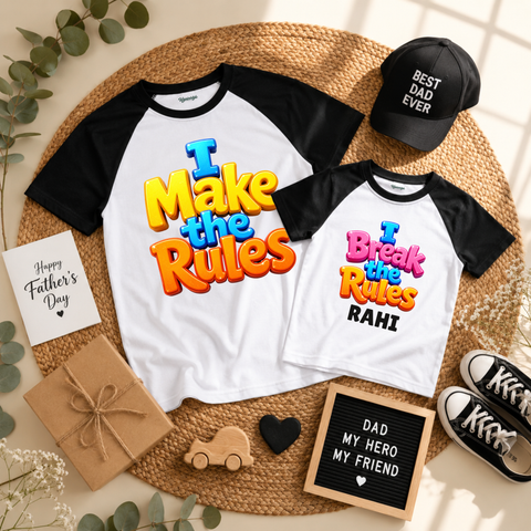 Father’s Day Rules Maker Breaker Matching Raglan T-Shirts