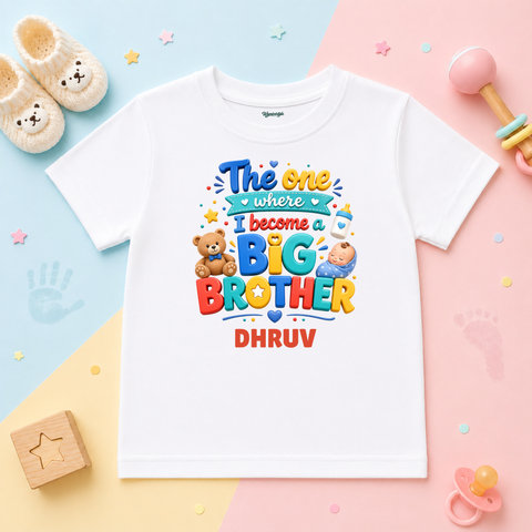 The One Where I Become Big Brother Custom Name Kids T Shirt