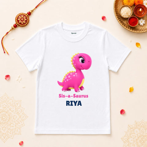 Sis-a-Saurus Personalized Rakshabandhan Baby T-Shirt