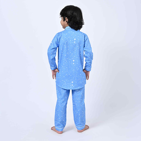 Moon Star Printed Kids Night Suit