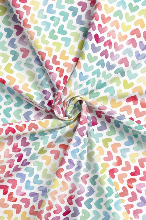 Multicolour heart print