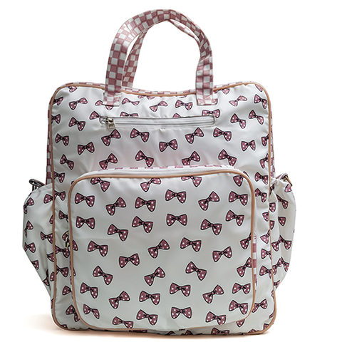 CLASSY BOW  PRINT JUMBO BACKPACK