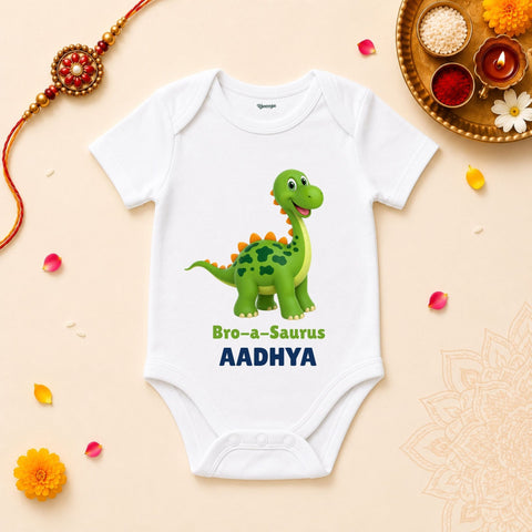 Bro-a-Saurus Personalized Rakshabandhan Baby T-Shirt
