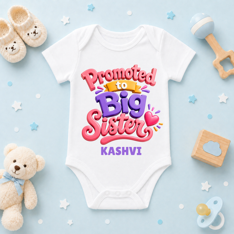 Promoted to Big Sister Custom Name Kids T Shirt