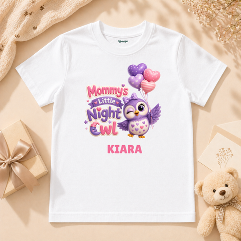 Adorable Baby Girl Mommy’s Little Night Owl With Cute Balloon