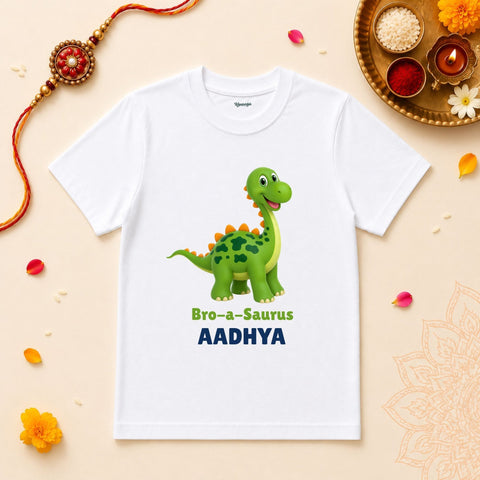 Bro-a-Saurus Personalized Rakshabandhan Baby T-Shirt