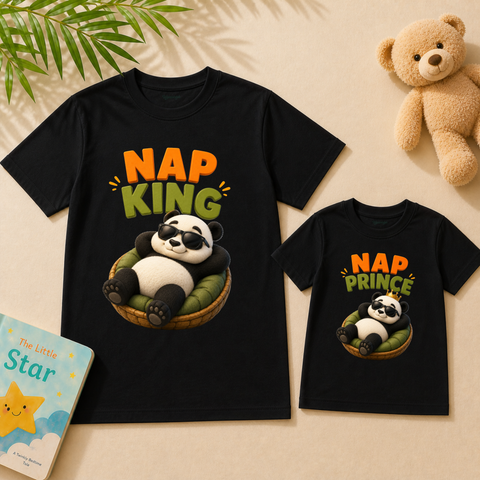 Nap king & Nap Prince Dad & Baby Matching combo T-Shirts
