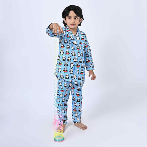 Panda & Watermelon Printed Kids Night Suit
