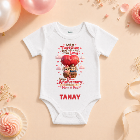 Owl Family First Anniversary Custom Name T Shirt