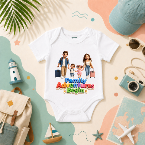 Colorful Family Travel Adventure Theme Matching Outfit Design
