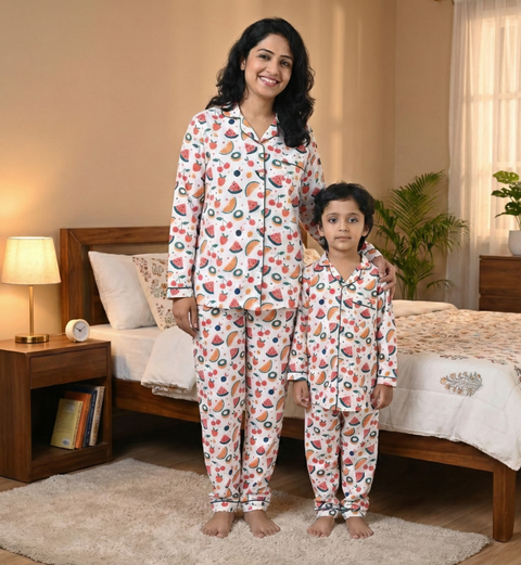 Mix Fruit Printed Kids Night Suit