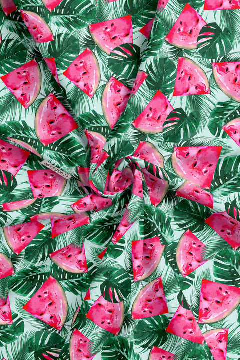 Watermelon Slices With Tropical Palm