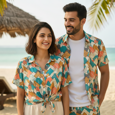 MULTI COLOUR MOUNTAIN PRINTED SHIRT