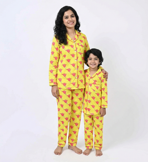 Melting Ice Cream Printed Kids Night Suit