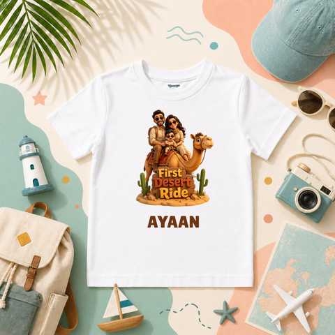 Family Desert Adventure Camel Ride Personalized Name T Shirt