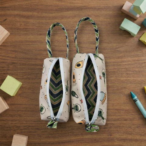 SPACE INVADERS PRINT Small Duo Pouch Set