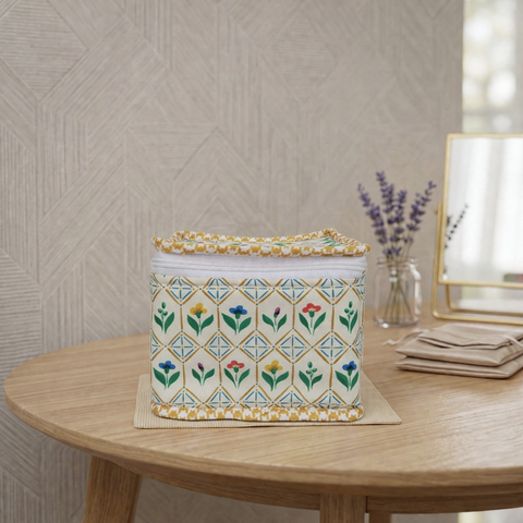 GOLDEN BLOSSOM MOSAIC PRINT EARRING ORGANIZER