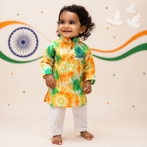 Tricolor Bloom Family Kurta Set