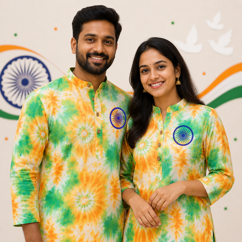 Tricolor Bloom Family Kurta Set