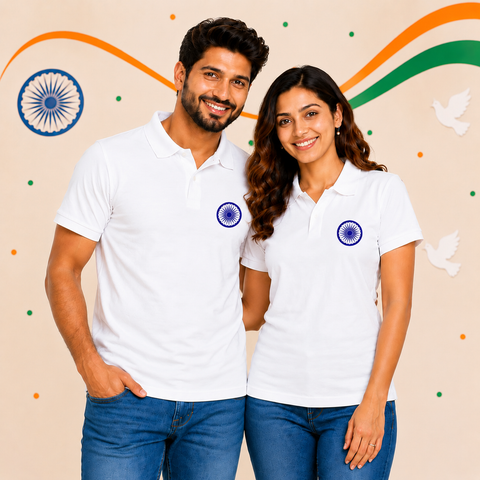 Ashoka Chakra Personalized Family Polo Set