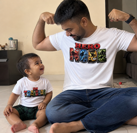 Father’s Day Hero Mode Dad & Kid Matching T-Shirts