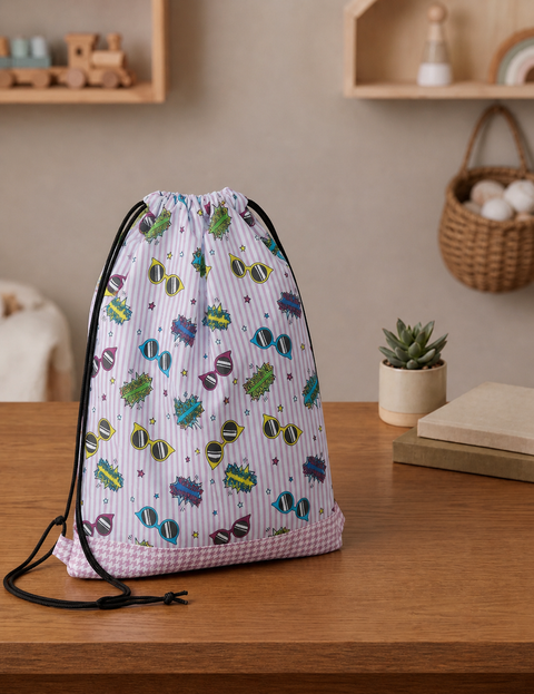 POP SUNGLASS PARTY PRINT DRAWSTRING BACKPACK