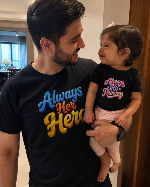 Father’s Day Always Her Hero Dad & Daughter Matching T-Shirts