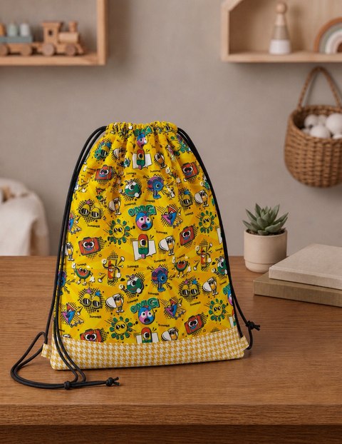 SUMMER VIBES PRINT DRAWSTRING BACKPACK