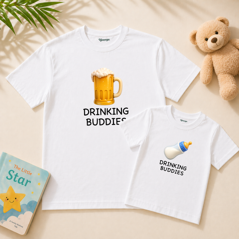 Father’s Day Drinking Buddies Dad & Baby Matching T-Shirts