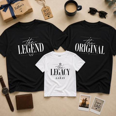 Grand Father, Father Kids Combo T-Shirt