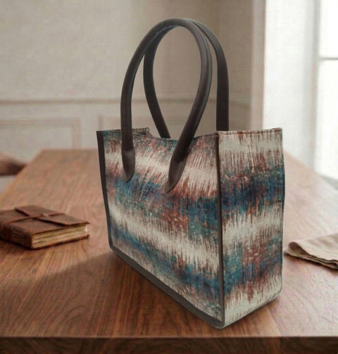 ABSTRACT PRINT LEATHER BAG