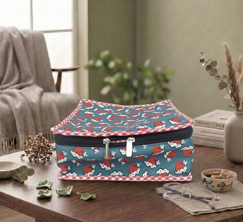 SANTA HAT PARADE PRINT MULTIPURPOSE JEWELRY ORGANIZER SET