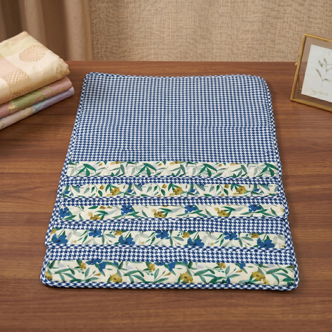 NAVY LEAF DRIFT PRINT GRAND SAREE ORGANIZER