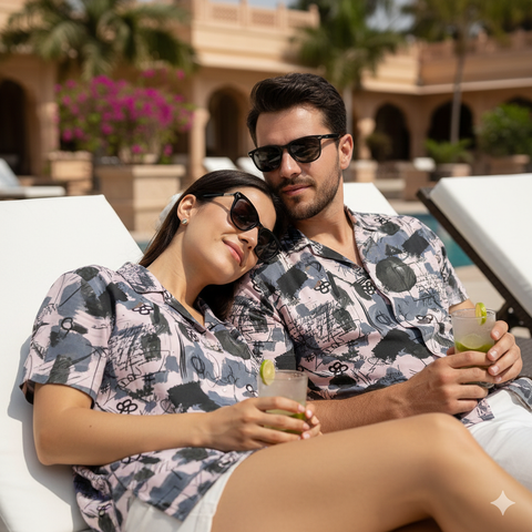 BLACK & WHITE PATTERN PRINTED SHIRT